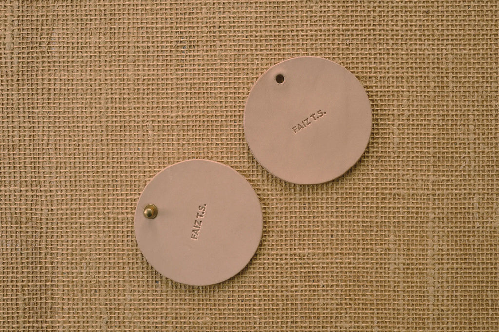 Giboshi Brass & Leather Cowhide Coasters FAIZ T.S. CO.