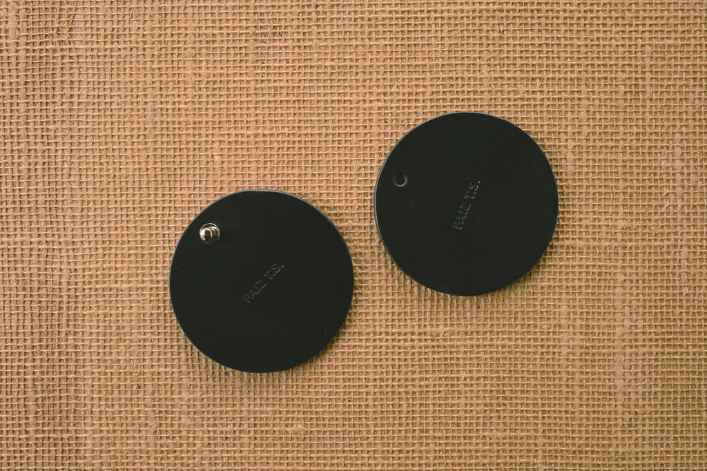 Nickel & Leather Cowhide Coasters FAIZ T.S. CO.