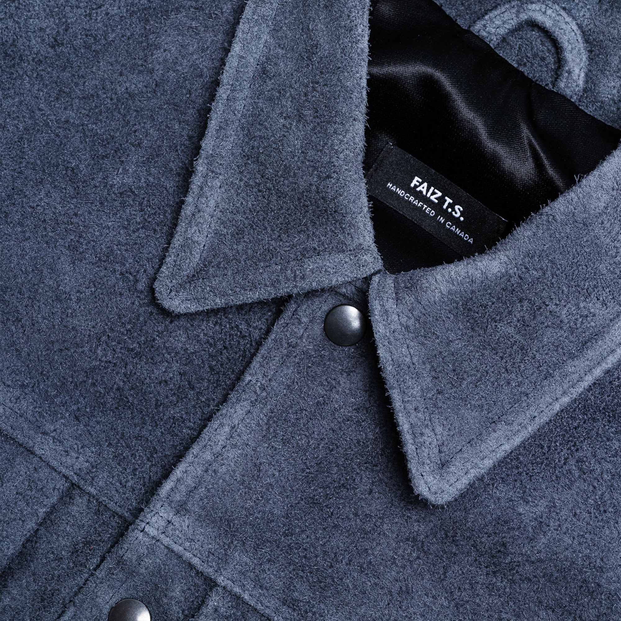 type 2 suede jacket collar detail