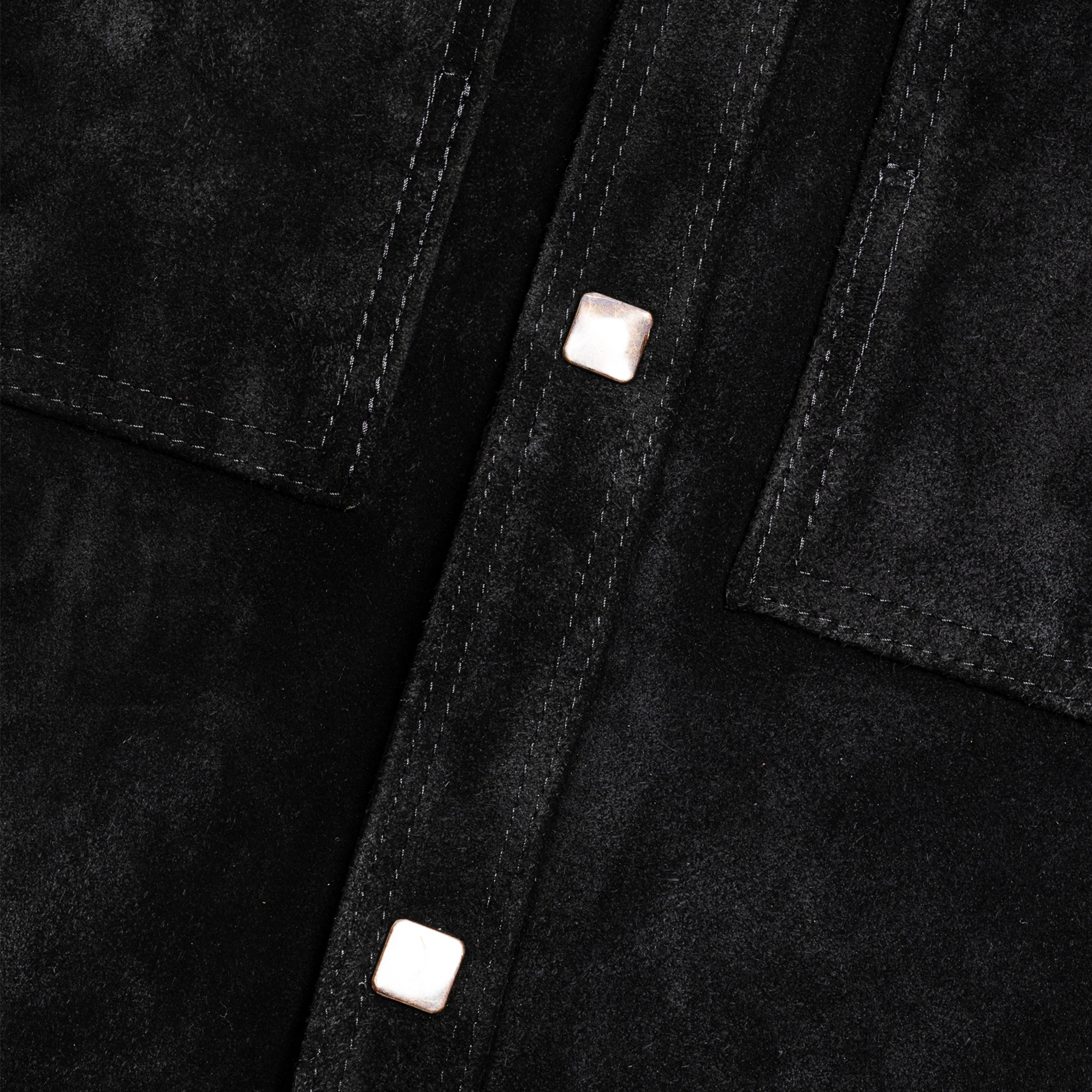 Suede car coat jacket front button detail