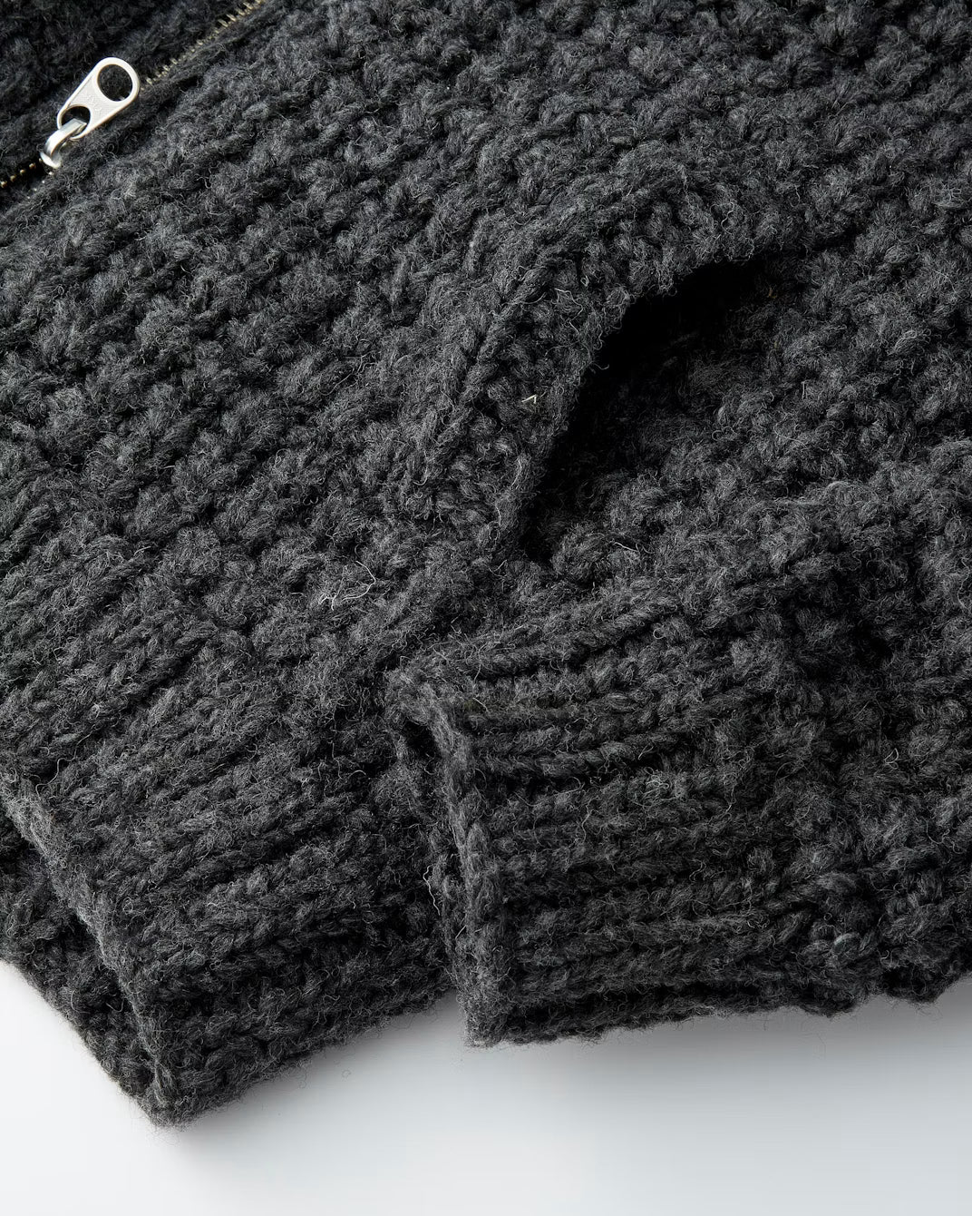 Waffle Oxford Handknit Virgin Wool Sweater FAIZ T.S. CO.